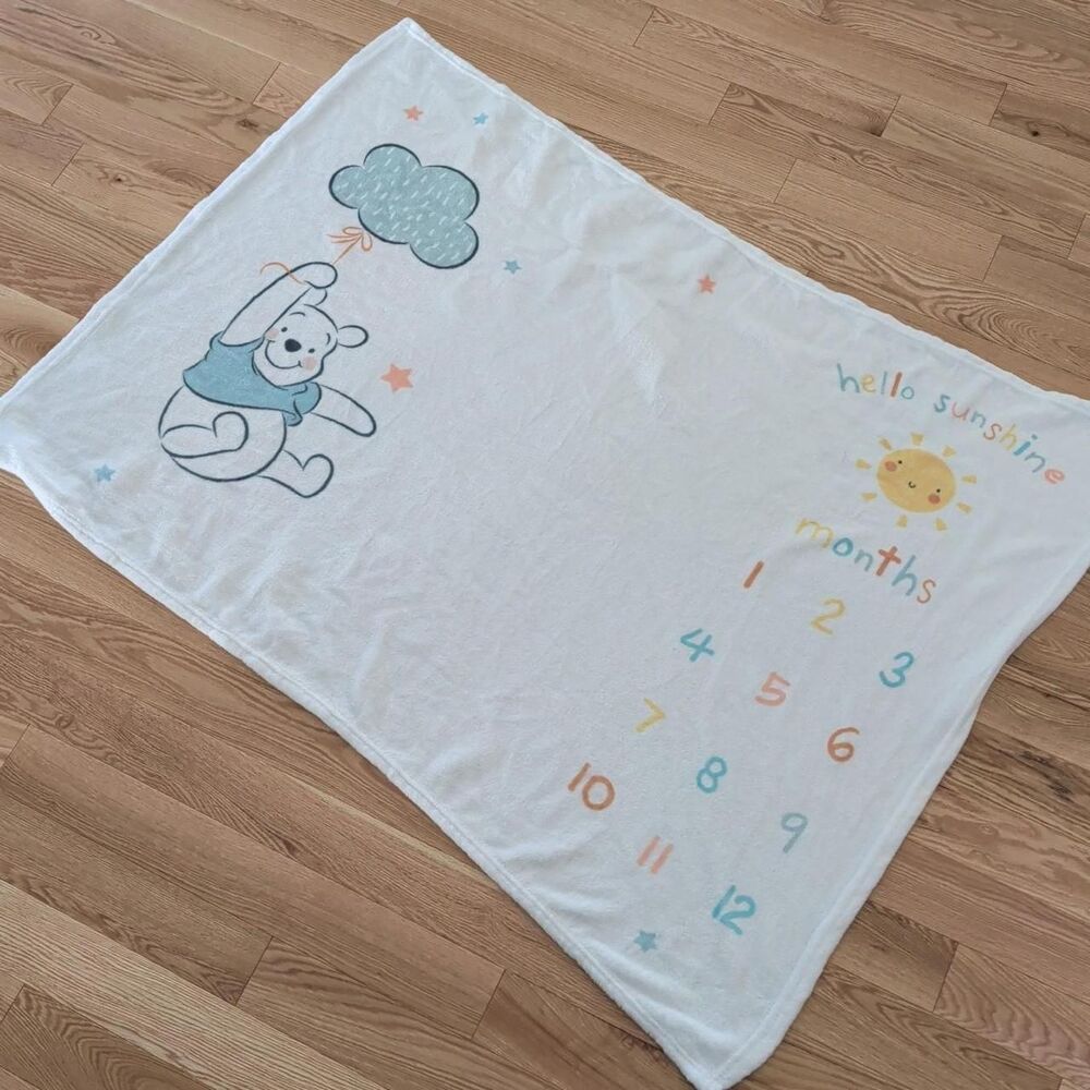 Disney Winnie the Pooh milestone baby blanket